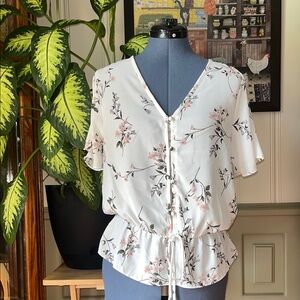 Floral V-Neck Women's Top